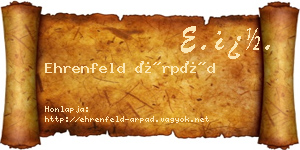 Ehrenfeld Árpád névjegykártya